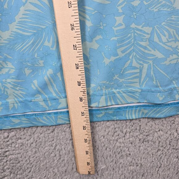 Straight Down Men's Performance Golf Polo Shirt Blue Hawaiian Style Size M - Picture 8 of 10